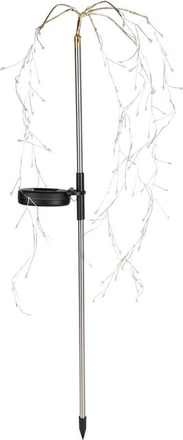 Solar-LED-Stecker Lichterregen von viva domo in Silber mit warmweißem Licht und Icicle-Design - Bild 1