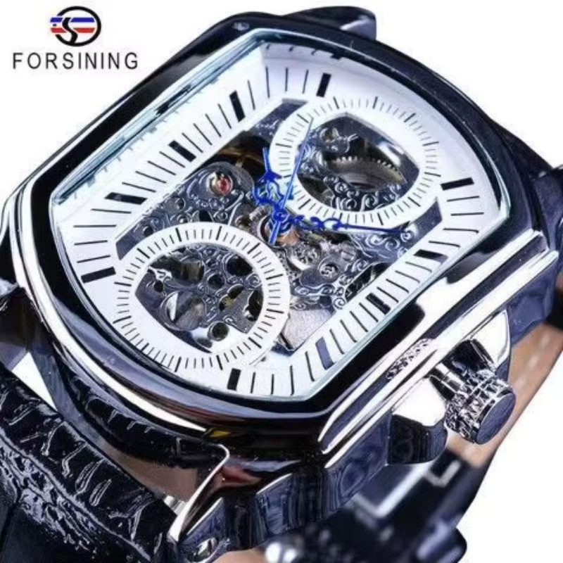 FORSINING Armbanduhr Automatik, Skelett, Lederarmband, Herren - Bild 6