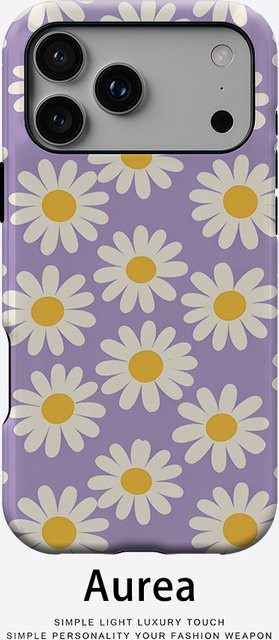 Aurea Case Matte Bumper MagSafe Schutzhülle für iPhone 14 15 16 17 Pro Max Plus Lavendel-Gänseblümchen - Bild 1