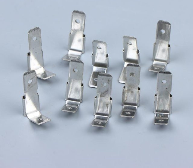 HUXUAN Doppel-Piggyback-Flachsteckverbinder aus verzinntem Messing 6,3 mm, Silber - Bild 1