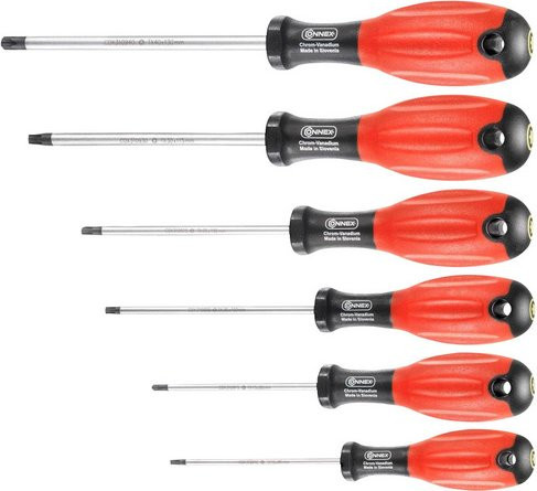 Connex Schraubendrehersatz aus Metall, 6-teilig, rot/silber/schwarz - Bild 1