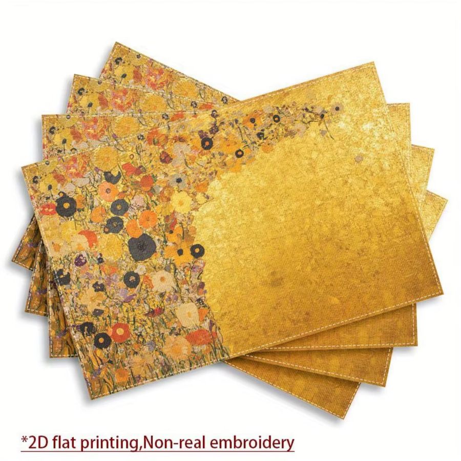 VIKAMA 4-teiliges Tischset Gustav Klimt Multicolor für Küche und Esstisch - Bild 3