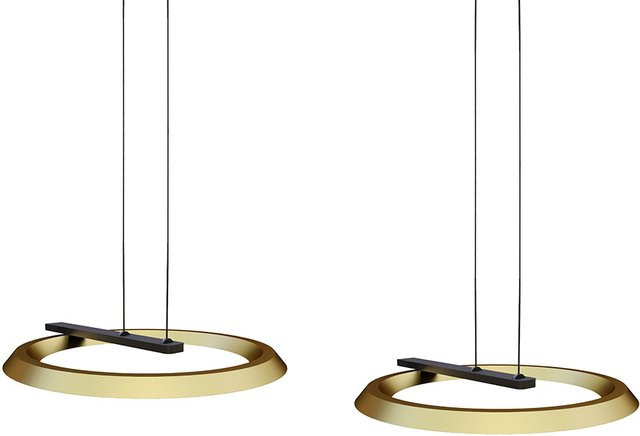 Oligo Yano One LED-Pendelleuchte 2-flammig mit Tunable White (2200K - 5000K), Baldachin Weiß matt, Kopf Bronze/Schwarz, dimmbar und höhenverstellbar - Bild 1