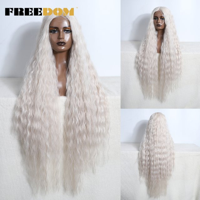 FREEDOM Lace-Front-Perücke, synthetisch, lockig, Damen - Bild 1