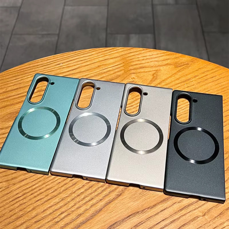 Magnetische Samsung Z Fold 7 6 5 4 3 Handyhülle mit Metall-Lackierung in mattem Design, kompatibel mit MagSafe Wireless Charging, blau/mehrfarbig - Bild 4
