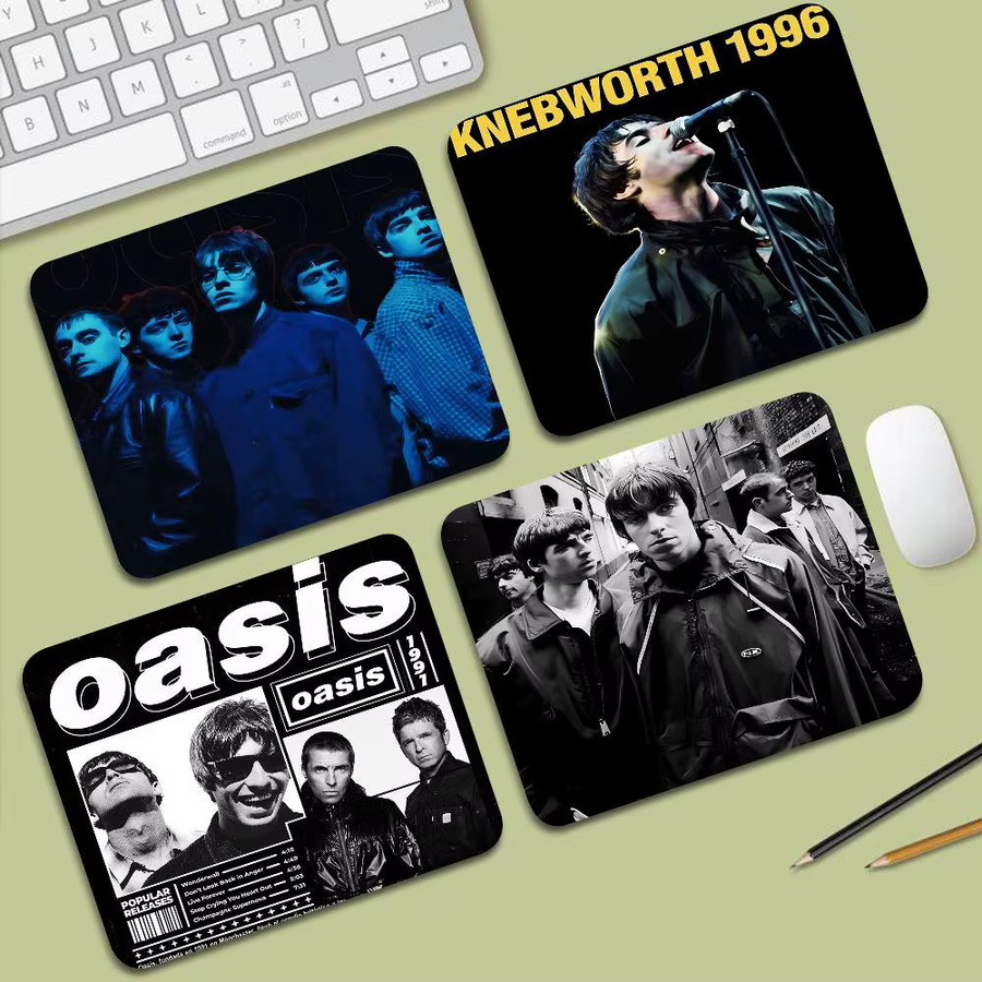 O-Oasis Band Shortcuts Mauspad aus Stoff mit rutschfester Gummibasis für Laptop und Heimcomputer - Bild 2