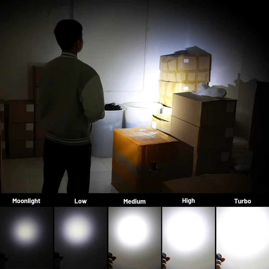 Sofirn Mini SC13 SST40 LED Taschenlampe in Schwarz mit 1300 lm, 6000 K Kaltweiß, wiederaufladbar mit Magnet und Schlüsselanhänger-Funktion - Bild 5