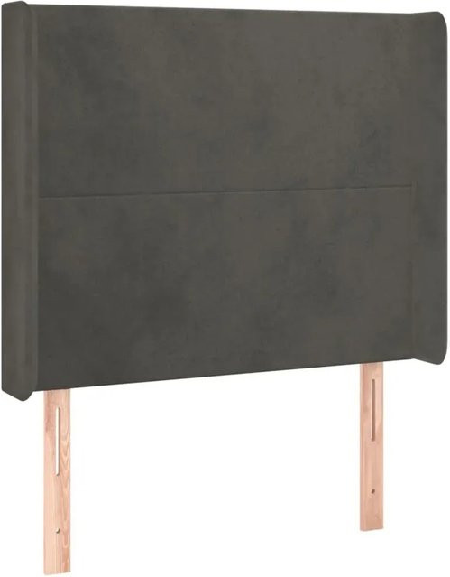 vidaXL LED Kopfteil Dunkelgrau mit USB-Ladeport und integrierter Beleuchtung aus Samt, B/T/H: 83 x 16 x 118/128 cm - Bild 1