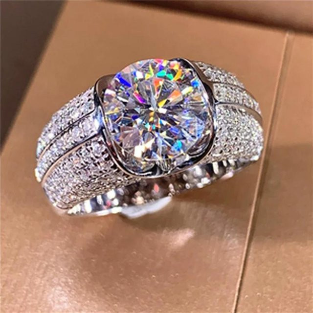 YIRAN Verlobungsring, Messing, Gold, Zirkonia, Damen - Bild 1