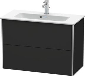 Duravit Waschtischunterschrank Compact XSquare, Farbe: Graphit matt, 2 Schubladen, wandhängend, B: 81 cm, T: 38,8 cm, H: 56 cm - Bild 1