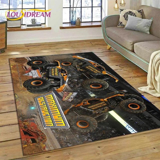 Karpetti Monster Jam Cartoon Teppich für Kinderzimmer und Wohnzimmer, Mehrfarbig, B/T: 120 x 100 cm - Bild 1