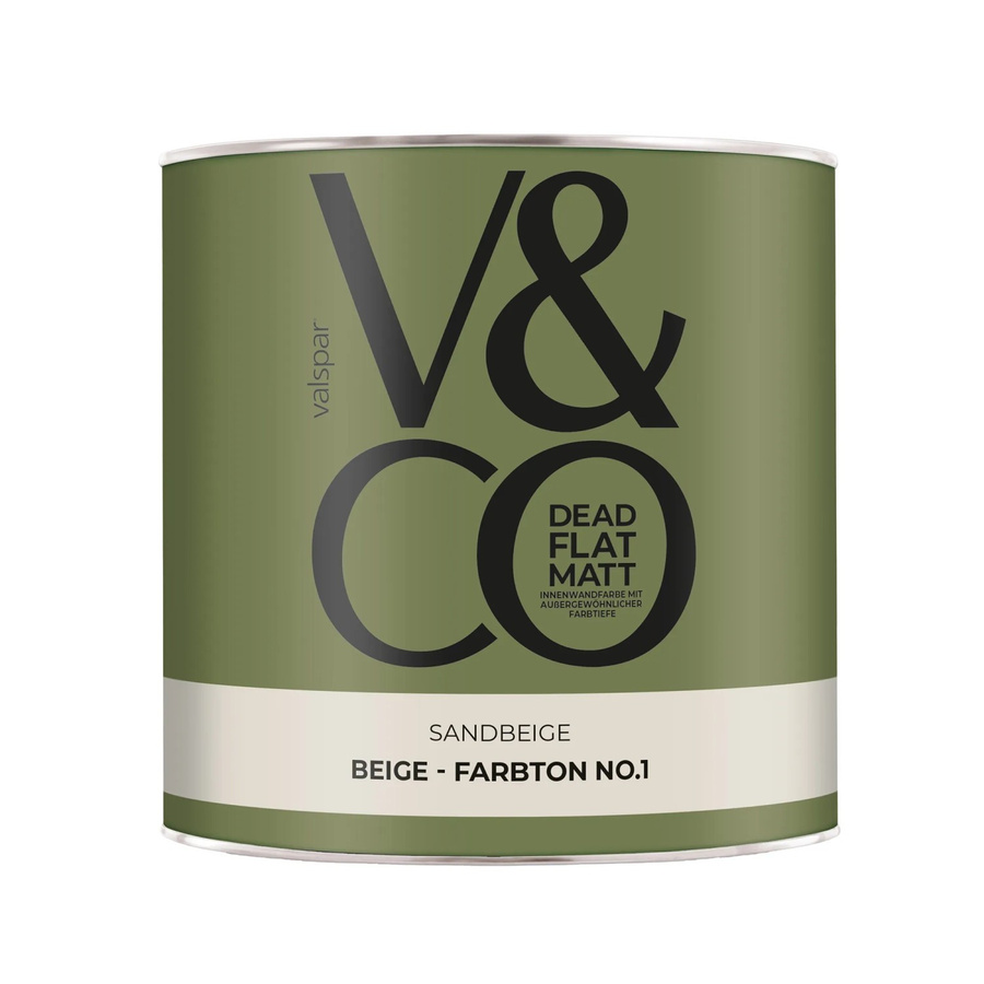 V&CO Premium-Innenfarbe Dead Flat Matt in Beige Sandbeige, 2,5 l - Bild 2