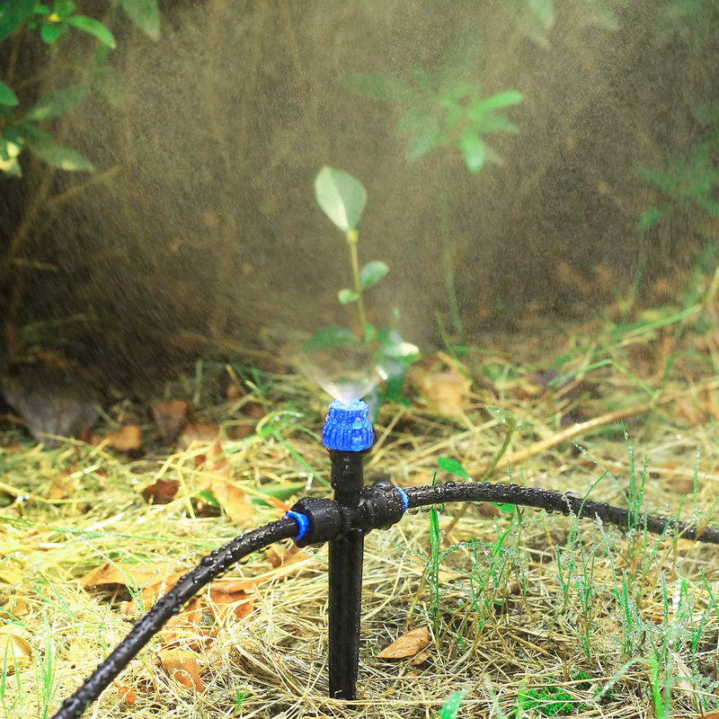10 Stück Mikro-Tropfbewässerungssystem mit 360 Grad Zerstäuber und 1/4 Zoll Schnellanschluss für Garten und Blumen inklusive Halterung - Bild 2