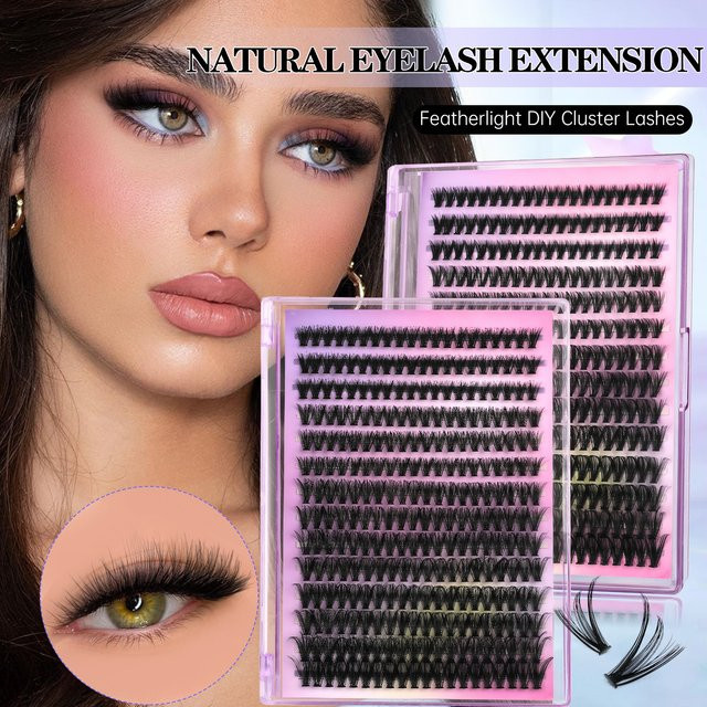 Lasvirey Lash Clusters DIY Wimpernverlängerung, 5D Volumen, Faux Nerz - Bild 1