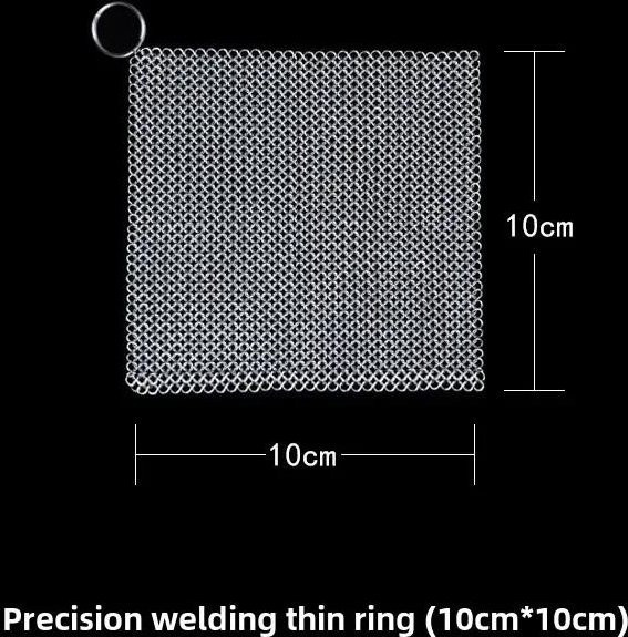 Yiran Furniture Reinigungsbürste aus 316L Edelstahl für Gusseisen, Töpfe und Pfannen, grau/silber - Bild 1