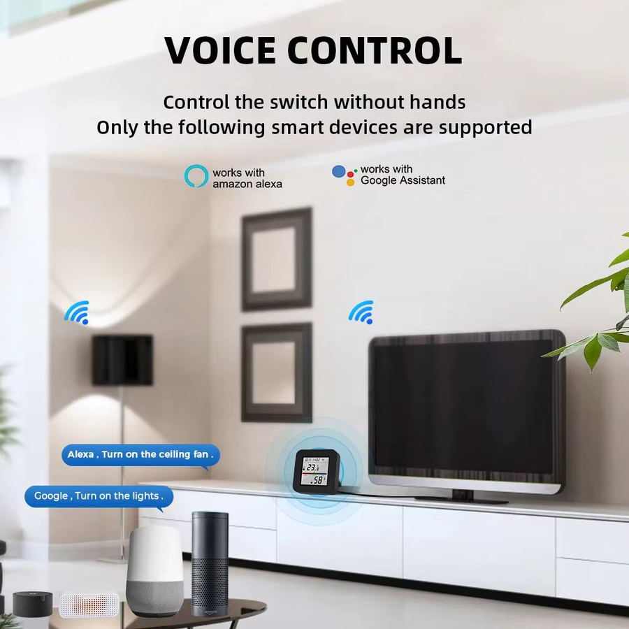 Onenuo Tuya Smart Universal IR Fernbedienung mit Temperatur- und Feuchtigkeitssensor in Schwarz, kompatibel mit Alexa und Google Home - Bild 4