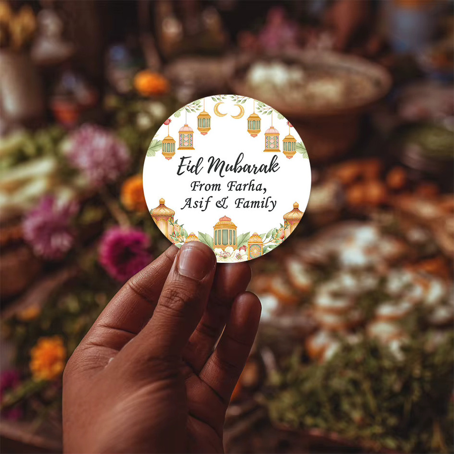 20 Stück Cyuan Ramadan Eid Mubarak Geschenkaufkleber, selbstklebende DIY-Dekoration für Süßigkeiten und Geschenke, Mehrfarbig - Bild 2