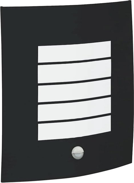 vidaXL Außenwandleuchte Schwarz mit Bewegungssensor aus Edelstahl und Kunststoff, B/T/H: 23,5 x 9 x 26 cm - Bild 1