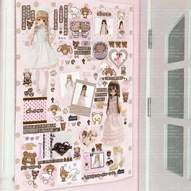 Sanrio Wandteppich mit Illustrationen als Kawaii Wanddeko für dein Schlafzimmer und Fotohintergrund - Bild 1