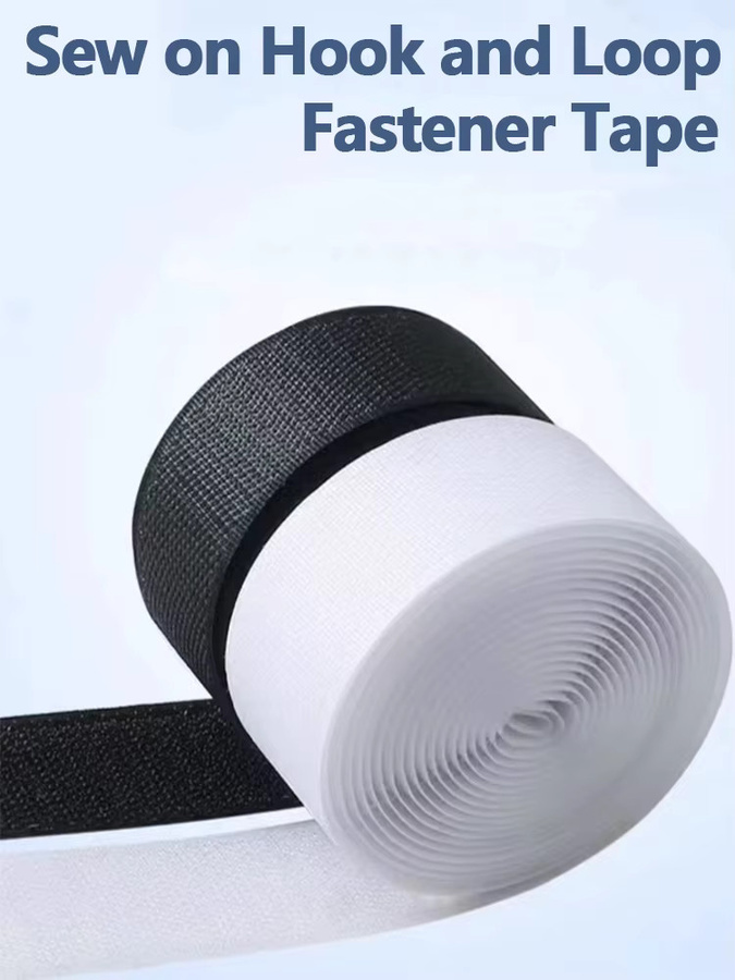 5M Nylon-Klettverschlussband zum Aufnähen für Kleidung und Heimwerken in Schwarz oder Weiß - Bild 7