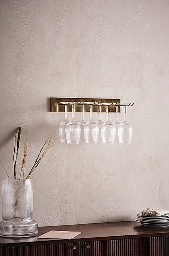 Jotex GIANNI Weinglashalter aus Metall in Gold, Breite: 44 cm - Bild 1
