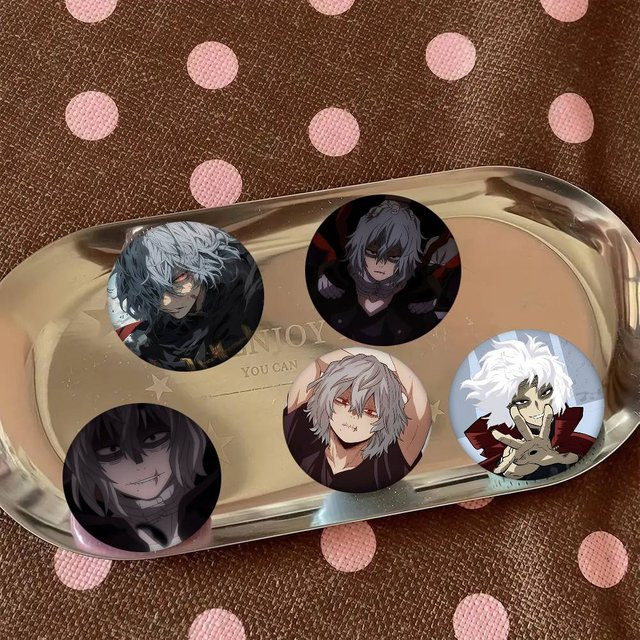 Brosche Anime T-Tomura Shigaraki, Emaille-Pin, Rund - Bild 1