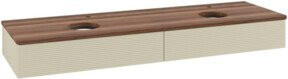 V&B Waschtischunterschrank Antao mit Frontstruktur und Beleuchtung, Farbe: Weiss, B: 160 cm, T: 50 cm - Bild 1