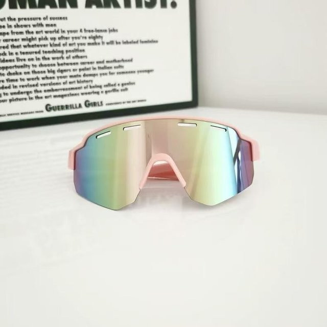 RUISIMO Kinder Sportsonnenbrille, Vollrand, Kunststoff, pink, Wrap - Bild 1
