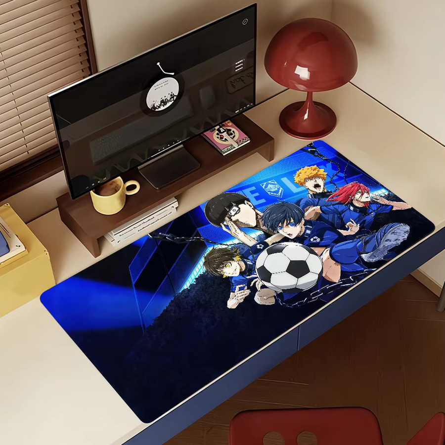 Anime B-Blue L-Lock Mauspad in Blau, rutschfeste Gamer-Schreibtischunterlage aus Gummi für Laptop und Büro - Bild 4