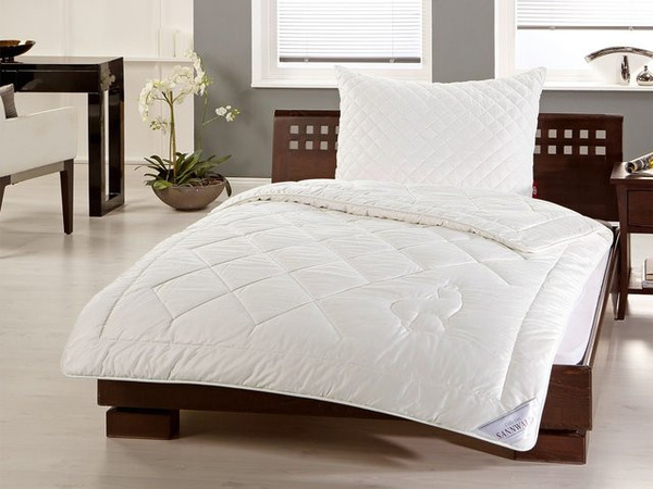 SANNWALD Alpaka Steppbett Peru Ganzjahresdecke mit Alpaka, Baumwolle und Kapok, B/T: 155 x 220 cm
