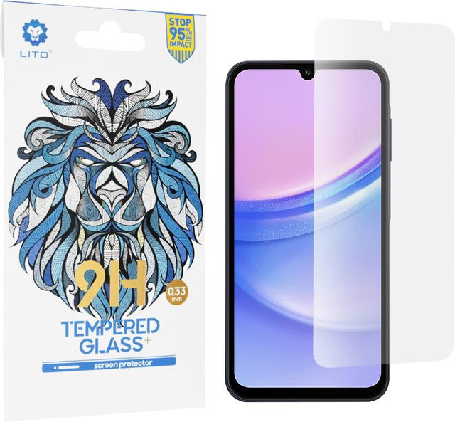 Lito Classic Displayschutzfolie aus gehärtetem Glas für Samsung Galaxy M15 und Samsung Galaxy A15 5G (A156 / A155), transparent, Full Glue, 2.5D - Bild 1