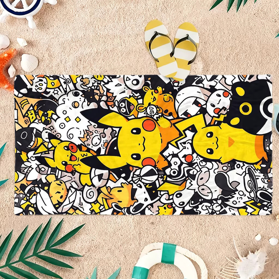Potdemiel Pikachu Strandtuch, schnelltrocknendes Badetuch in Multicolour - Bild 2