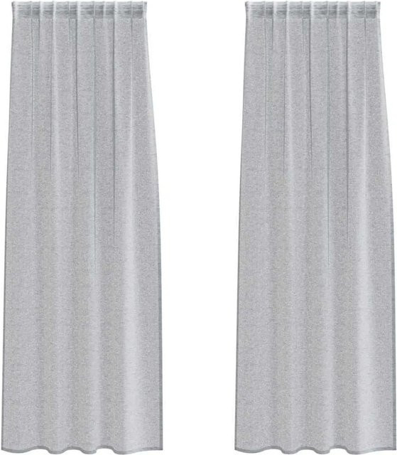 vidaXL Voile-Vorhang Set aus 2 Stück, Dunkelgrau, Polyester, semi-transparent, Breite: 140 cm, Höhe: 225 cm - Bild 1