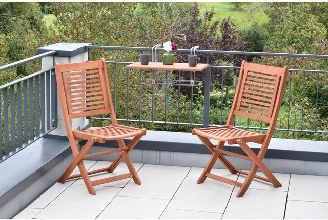 Merxx Cordoba Gartenmöbelset 3-teilig aus Holz und Metall in Braun - Bild 2