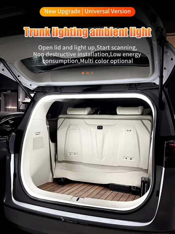 Flexibler LED-Umgebungslichtstreifen aus Silikon für Tesla Model Y, 3 und S, 4 m Länge, DC12 V, zur Dekoration von Innenraum, Kofferraum und Frunk - Bild 7