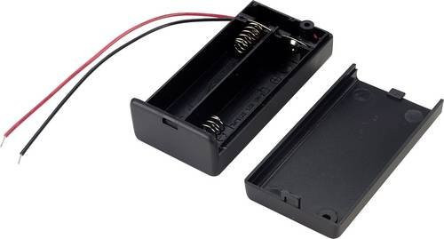 TRU COMPONENTS SBH-321-3A Batteriehalter für 2x Mignon AA Batterien mit Kabel in Schwarz - Bild 1