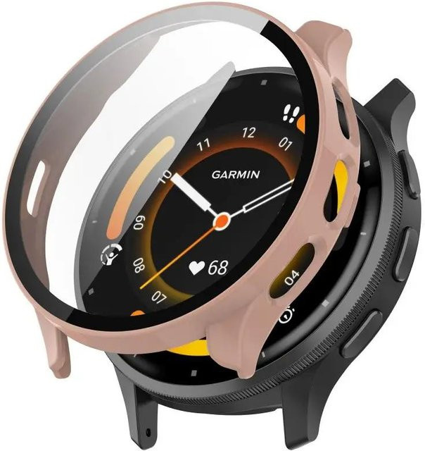 MY-CASE Schutzhülle aus gehärtetem Glas für Garmin Venu 3 3S, Pink - Bild 1