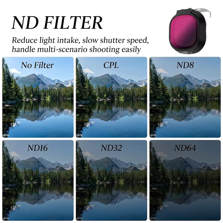 DJI Neo2 Objektivfilter-Set mit ND8 ND16 ND32 CPL und UV-Filtern in Schwarz - Bild 5
