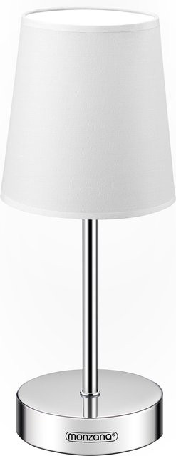 MONZANA Tischlampe Lumière in Weiß aus Metall für Schlafzimmer und Schreibtisch, H x B x T: 32 x 13 x 13 cm - Bild 1