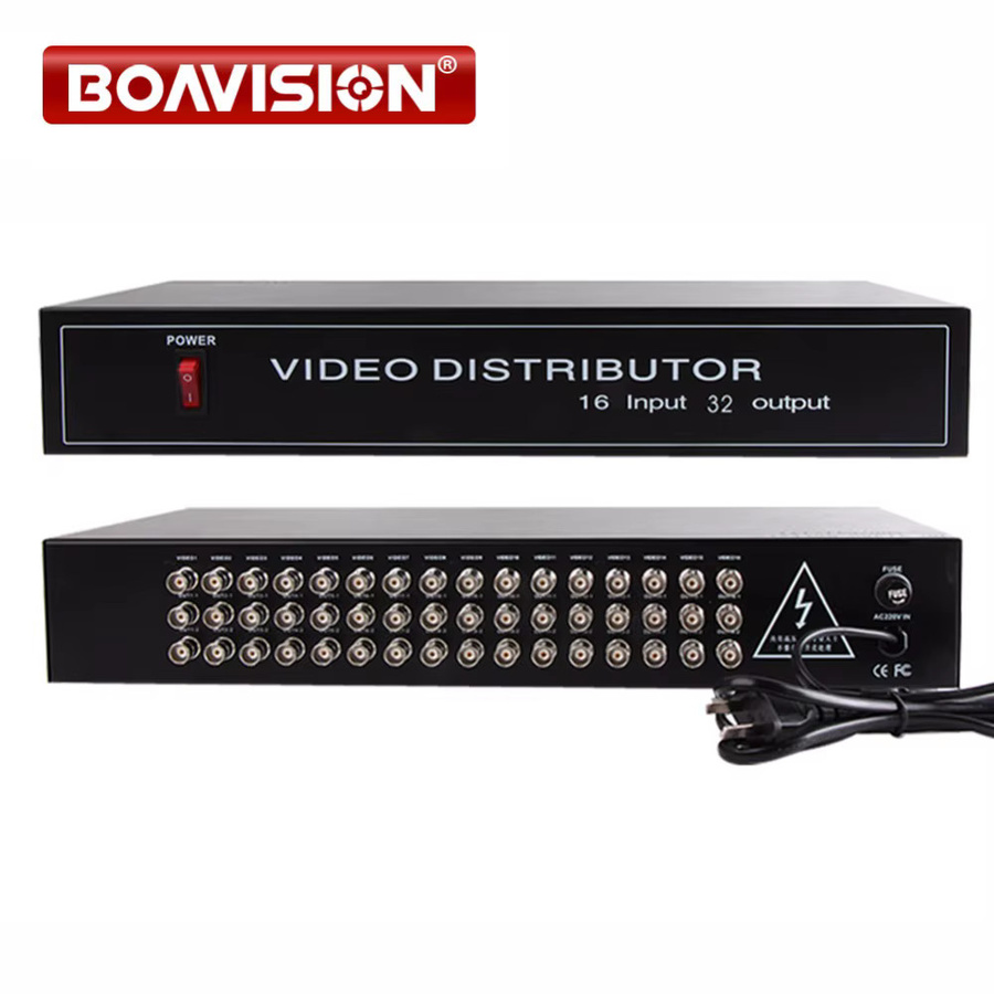 BOAVISION HD Video Splitter Distributor mit 16 Eingängen und 32 Ausgängen, unterstützt 720P/1080P AHD, HDCVI, HDTVI, Schwarz - Bild 3
