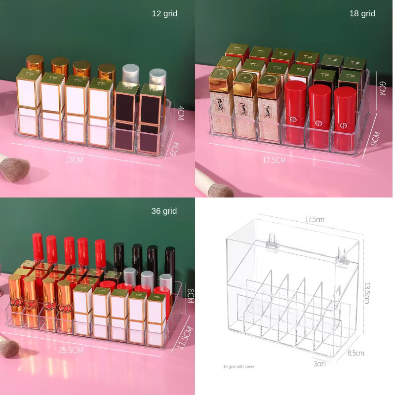 Transparenter Lippenstift Organizer und Make-up Display Stand aus Kunststoff für 36 Lippenstifte, Nagellack oder Augenbrauenstifte - Bild 4