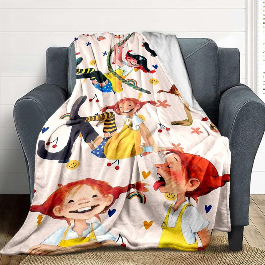 Yun2 Home Pippi Langstrumpf Abenteuer Outdoor-Decke aus Flanell, Mehrfarbig, B/H: 80 x 120 cm - Bild 5