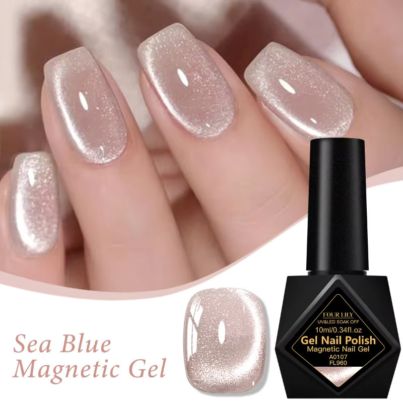Four Lily Gel-Nagellack, meerblau, schimmernd, 10 ml - Bild 3
