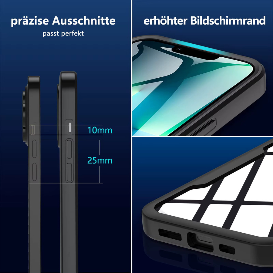 Transparente 360-Grad Schutzhülle für Xiaomi Redmi Note 13 12 Pro 11 10 5G sowie Redmi 13c 12c 10c mit integrierter Displayschutzfolie - Bild 5