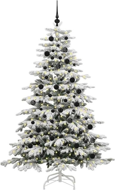 vidaXL Künstlicher Weihnachtsbaum Weiß, Klappbarer Weihnachtsbaum aus PE und PVC, Höhe: 210 cm - Bild 1