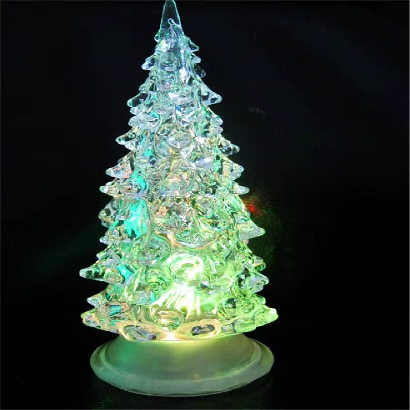 QHSPE Acryl Weihnachtsbaum Nachtlicht mit automatischem Farbwechsel und Blinkfunktion, 15 cm Höhe - Bild 5