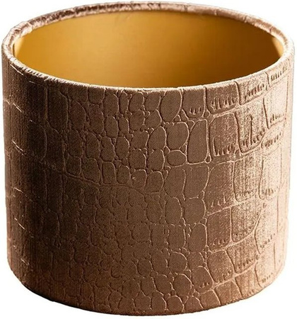 QAZQA Samtlampenschirm Krokodil Design in Braun mit goldener Innenseite, B/T/H: 18 x 18 x 14 cm