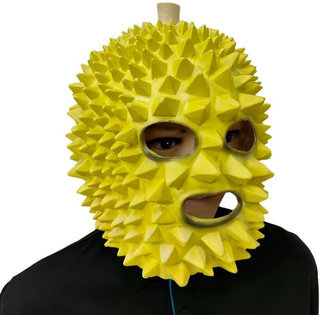 Lustige Durian-Latexmaske, Gelb - Bild 1