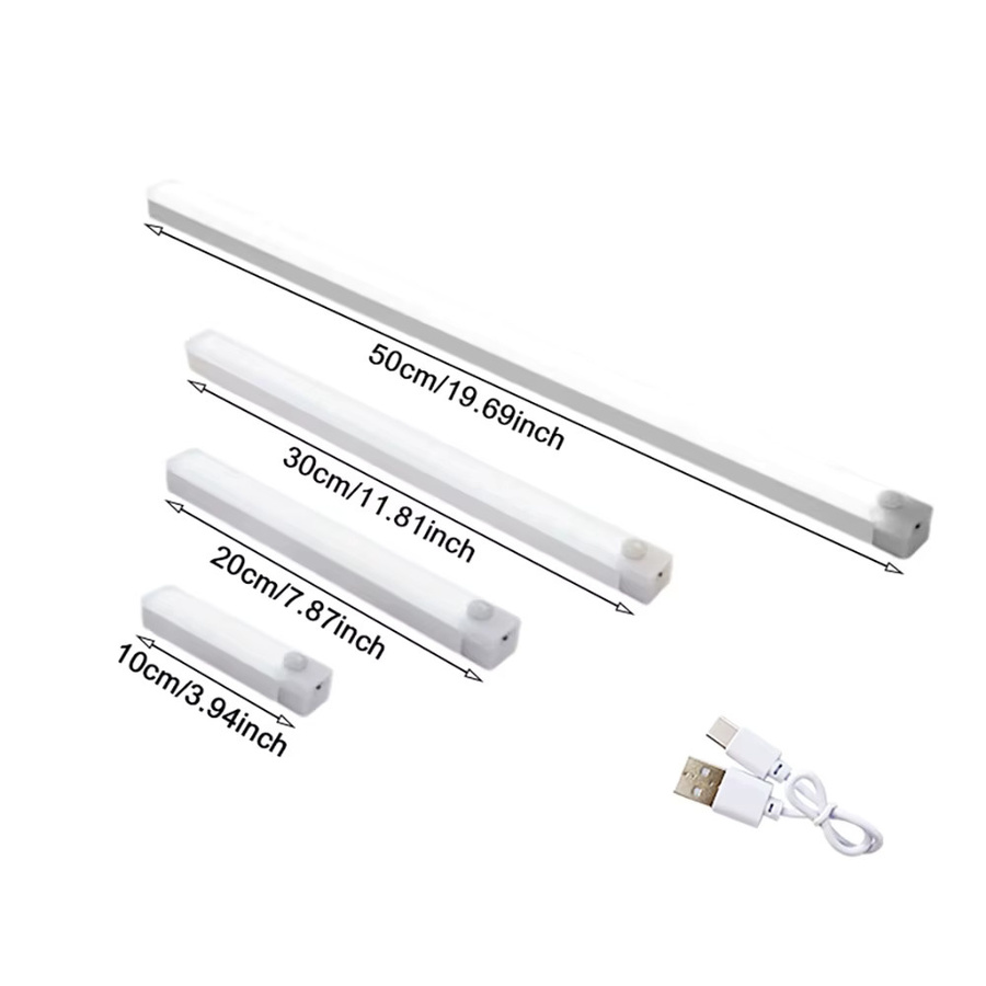 Runtowo LED-Bewegungsmelder-Licht in Weiß, kabellose wiederaufladbare Sensorlampe mit warmweißem Licht für Schlafzimmer, Küche und Treppenhaus zur Wandmontage - Bild 3