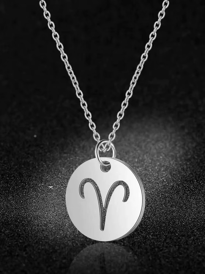 Weyena Halskette Edelstahl, Silber, Sternzeichen Charms, Unisex - Bild 2